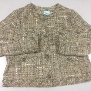 White/Tan tweed jacket